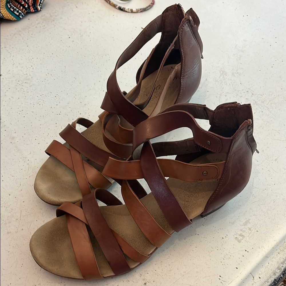 Clarks Brown Gladiator Sandals